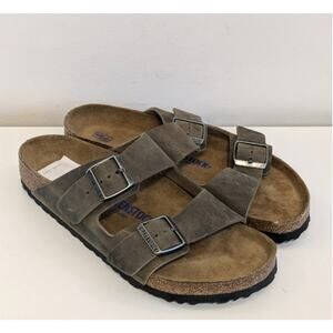 Birkenstock Taupe Sandals with Metallic Buckles